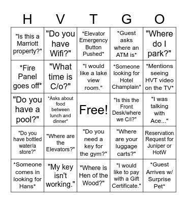 Daily HVTGO Bingo Card