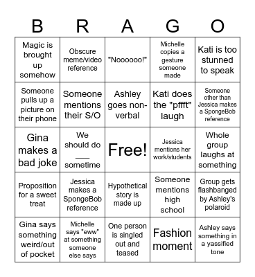 BRA-GO Bingo Card