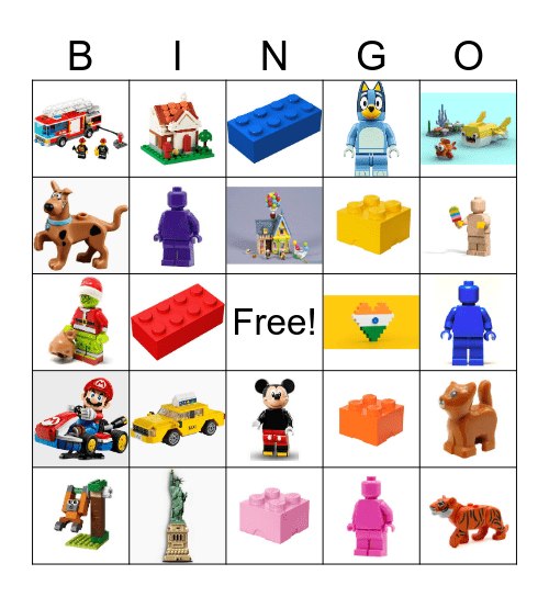 Atharv's 7th Birthday Lego Bingo Card
