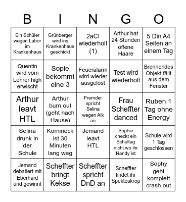 HTL BINGO Card