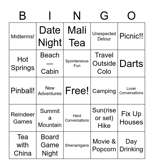 Max & Milo's 2026 Bingo Card