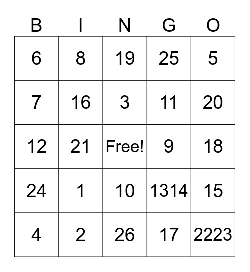 Untitled BingoKKKKKKKK Bingo Card