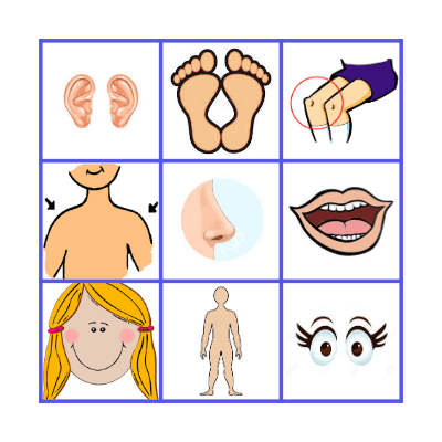 Partes del Cuerpo - Kinder/1st Bingo Card