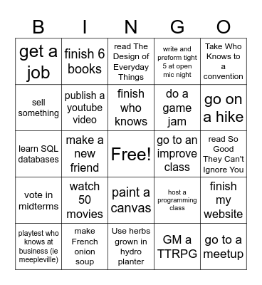 2026 Bingo Card