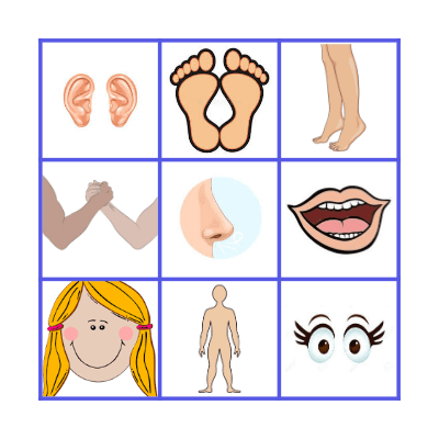 Partes del Cuerpo - Kinder/1st Bingo Card