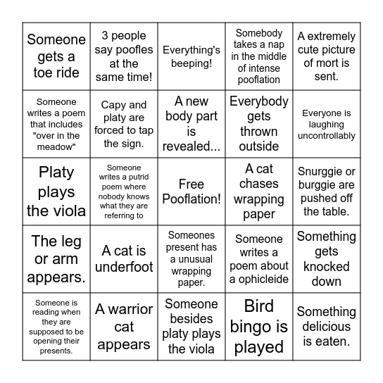 Dibblestani Bingo 2026 Bingo Card