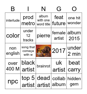 nut Bingo Card