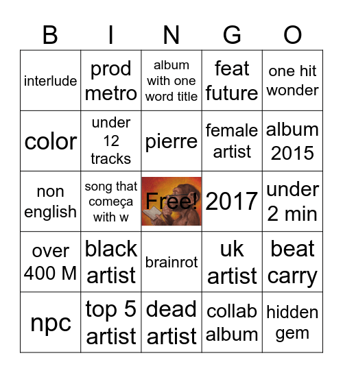nut Bingo Card