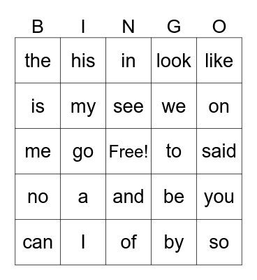 Bingo Card