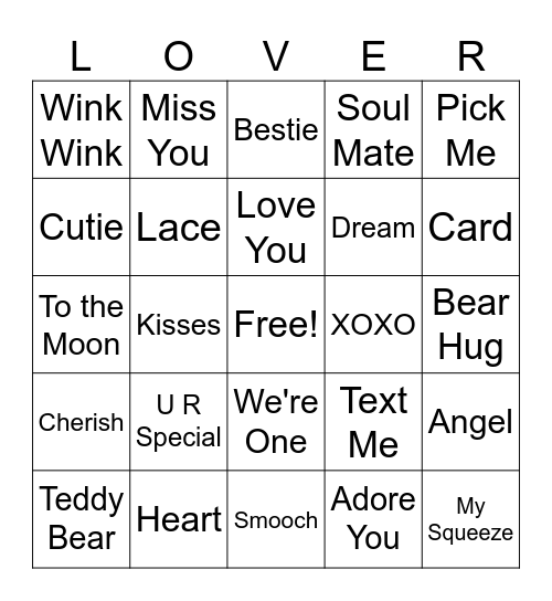 Valentine Bingo Card