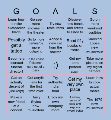 Layney’s 2026 Resolutions Bingo Card