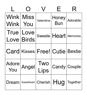 Valentine Bingo Card