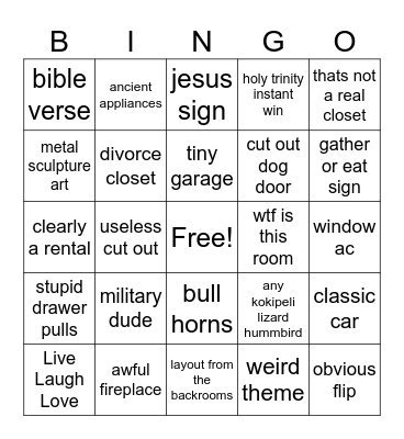 Zillow Bingo Card