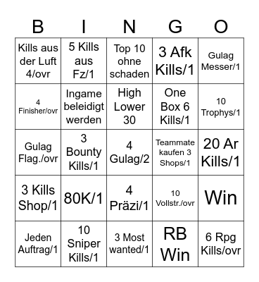 Vano x Dilly Bingo Card