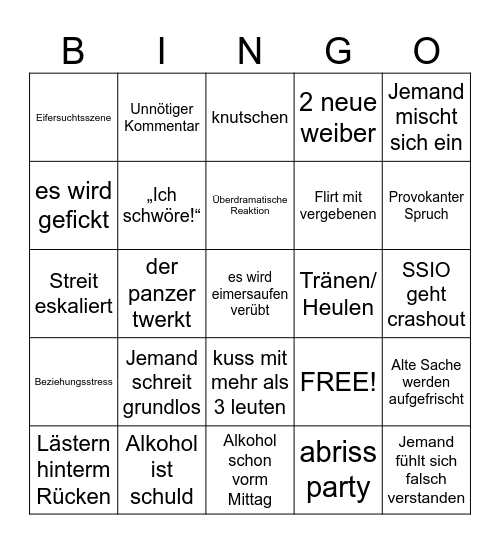 GERMANY SHORE S3 F3 Bingo Card