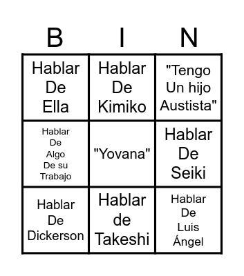 Bingo Mamá en el hospital Bingo Card