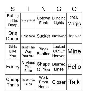 The 2010's Bingo Card
