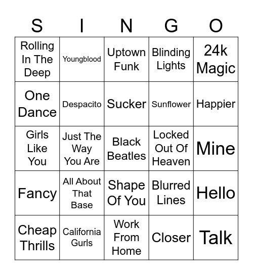 The 2010's Bingo Card