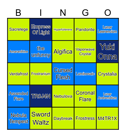IWTL Bingo Card Bingo Card