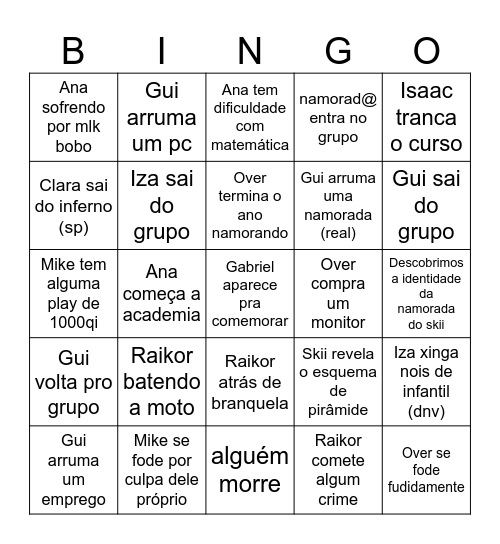 Bingo da Base Bingo Card