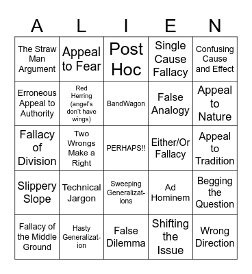 Albacore Tuna-rino Bingo Card