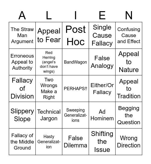 Albacore Tuna-rino Bingo Card