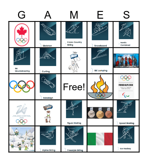 2026 Winter Olympics Bingo Card