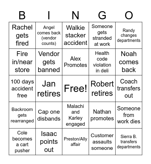 Walmart 2026 Bingo Card