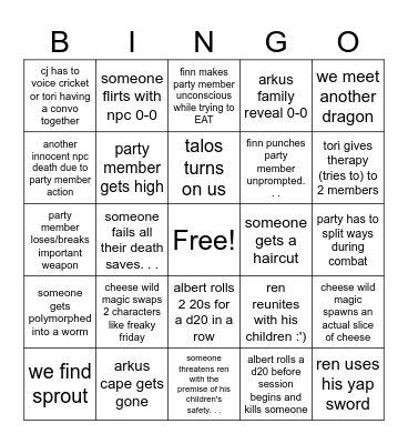 we're doomed Bingo Card
