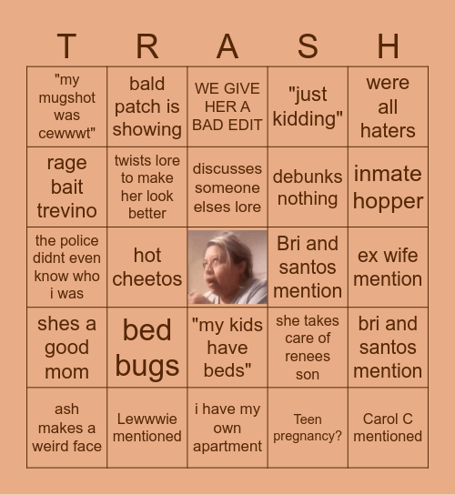 Trashley Trevino Bingo Card