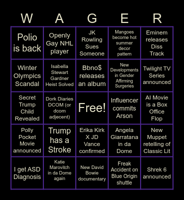 2026 Bingo Card