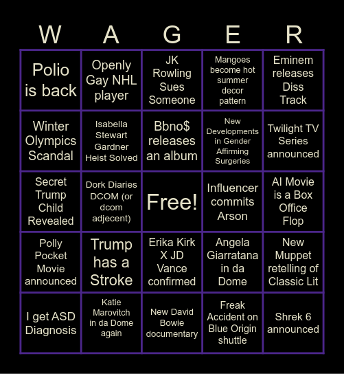 2026 Bingo Card