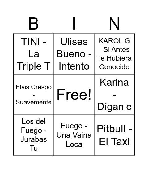 Cumple 15 Almi Bingo Card