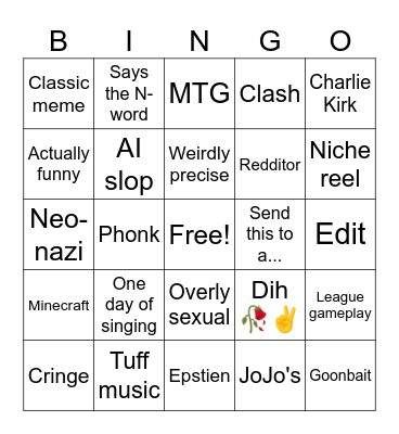Reels Bingo Card