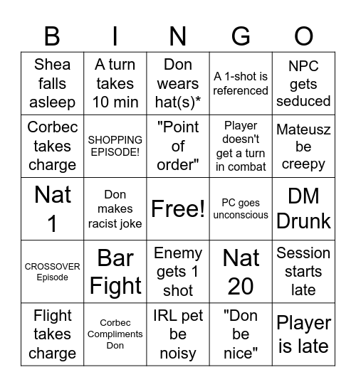 Pebble Bingo Card