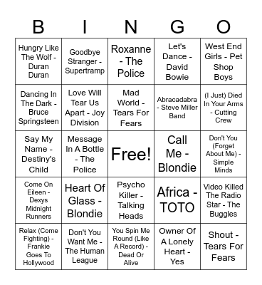 I Found My Dad's Spotify Bingo Card