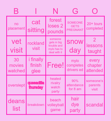 SPRING SEM BINGO!!! Bingo Card