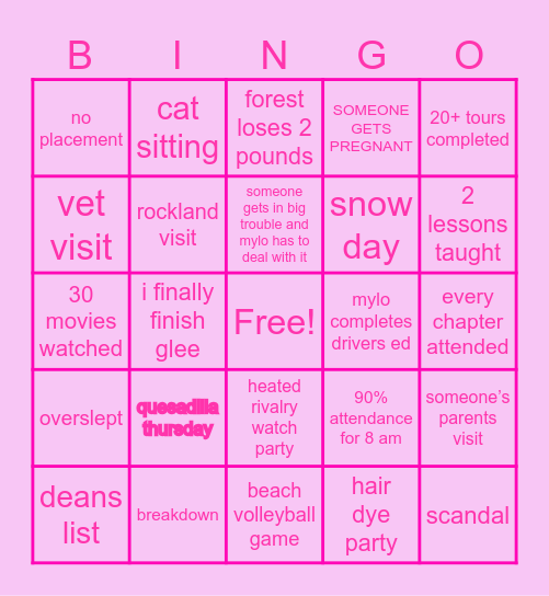 SPRING SEM BINGO!!! Bingo Card