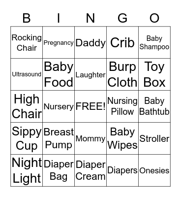 Baby Bingo Card