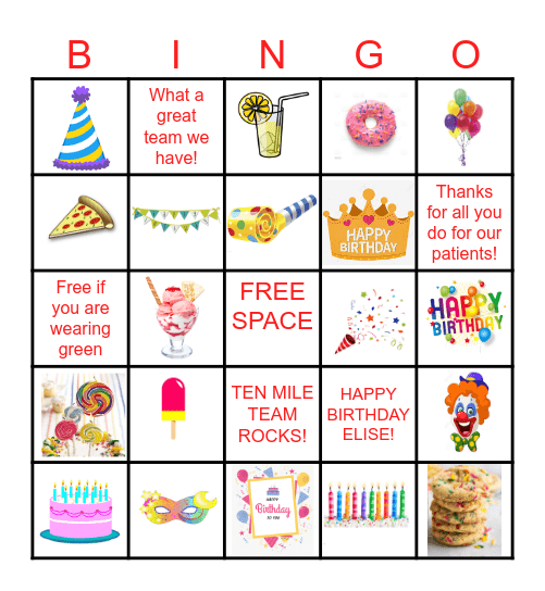 BIRTHDAY BINGO Card