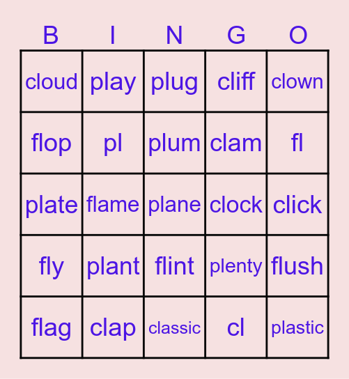 Blends Bingo Card