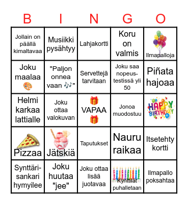 BIRTHDAY BINGO Card