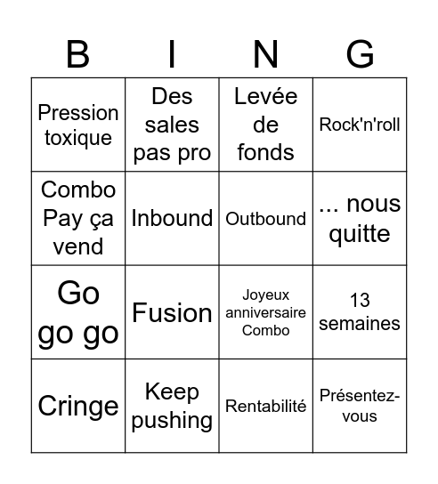 Macron covid Bingo Card
