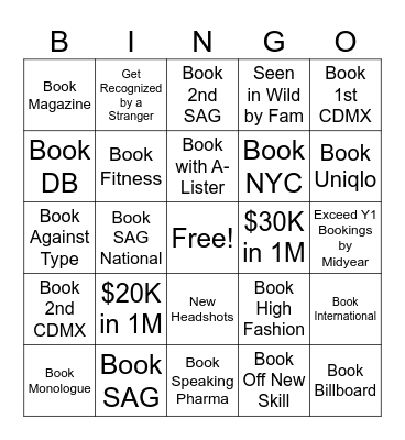 Booking Bingo 2026 Bingo Card