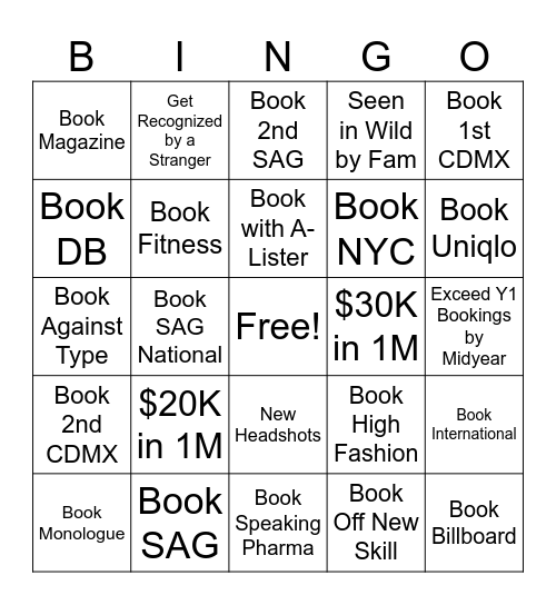 Booking Bingo 2026 Bingo Card