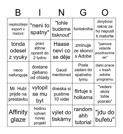 hodiny - Garek Mabík Bingo Card