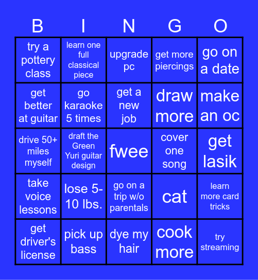 2026 Bingo Card