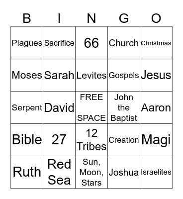 Bible Bingo Card