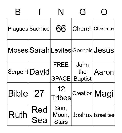 Bible Bingo Card