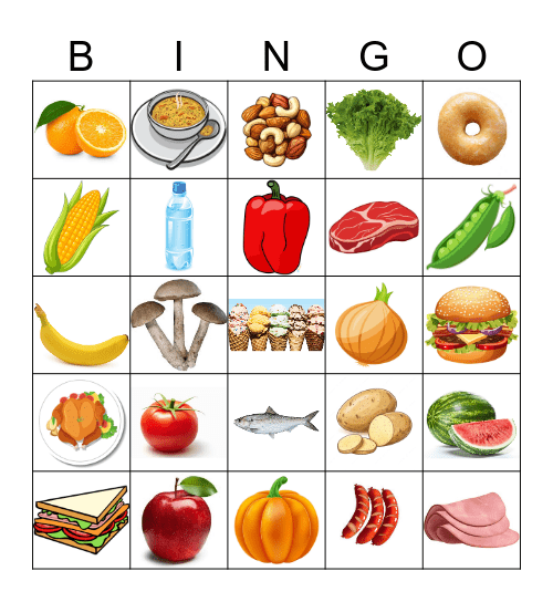 FOOD Bingo Card